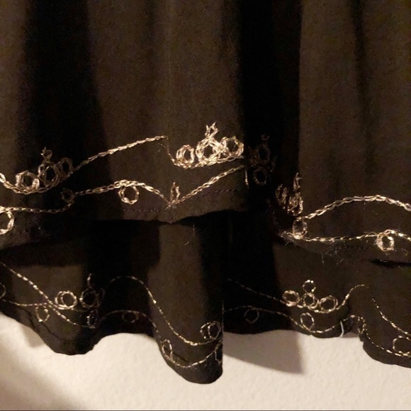 Emma Caine brown metallic gold trim tunic blouse - Picture 6 of 16